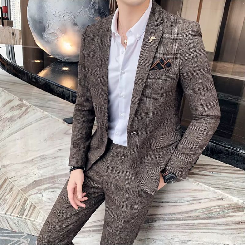Costume Homme à Carreaux, Costume Homme Slim Fit, costume Carreaux vintage