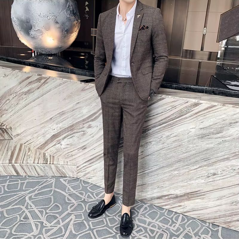 Costume Homme à Carreaux, Costume Homme Slim Fit, costume Carreaux vintage