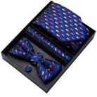 coffret cravate nœud papillon, ensemble cravate imprimée, accessoire homme de luxe, boutons de manchette en soie, coffret cadeau pour homme