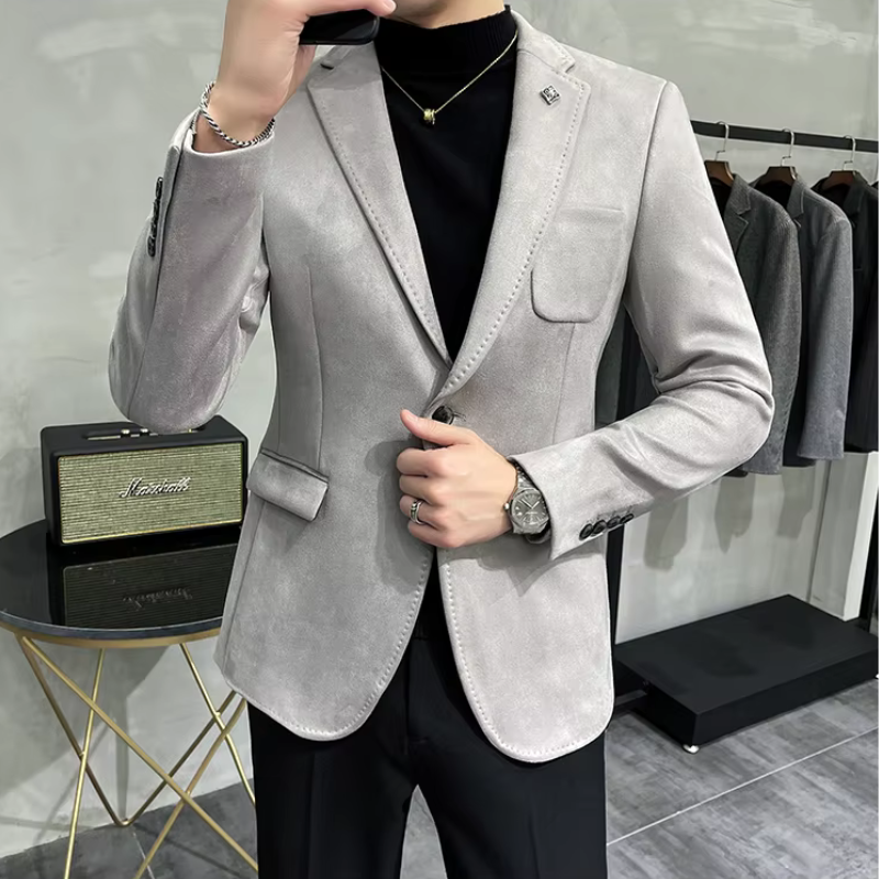 veste homme velours, veste homme style anglais, veste homme élégante, veste homme bouton unique, blazer homme toutes saisons