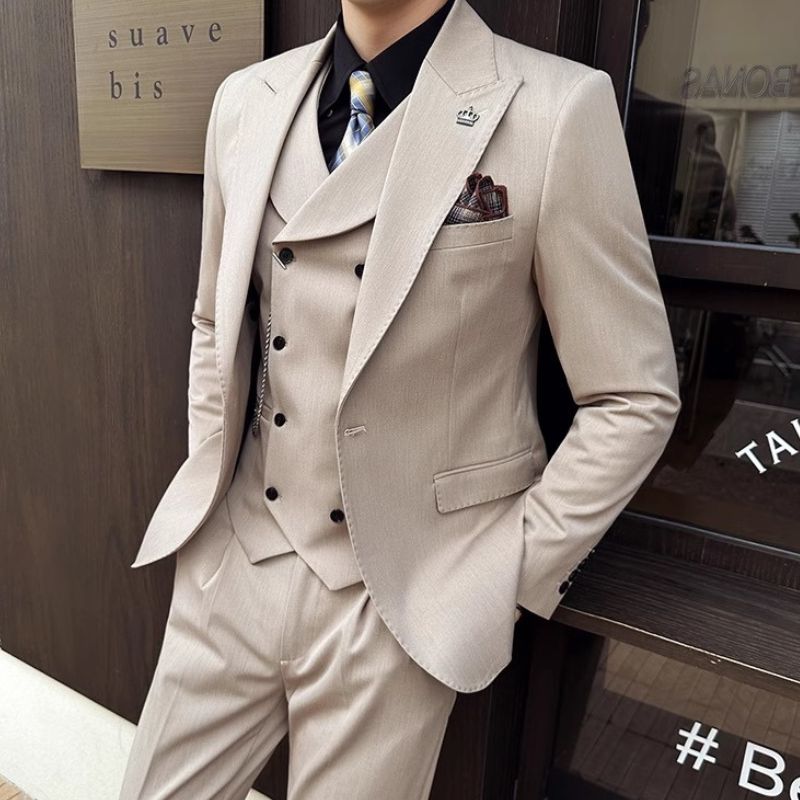 Costume Slim, Costume Homme Slim Fit, Costume Homme Complet, Costume Homme, Costume avec Gilet Croisé, Costume