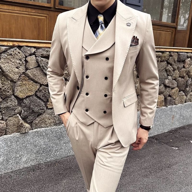 Costume Slim, Costume Homme Slim Fit, Costume Homme Complet, Costume Homme, Costume avec Gilet Croisé, Costume