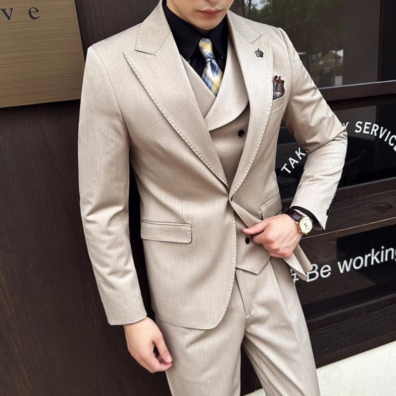Costume Slim, Costume Homme Slim Fit, Costume Homme Complet, Costume Homme, Costume avec Gilet Croisé, Costume