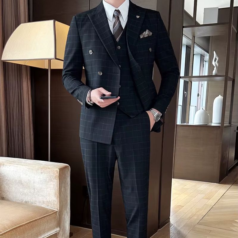 Costume Homme à Carreaux, Costume Homme Slim Fit, Costume Homme Croisé, Costume Homme Complet, Costume Homme, Costume Croisé, Costume 3 Pièces Slim Fit, Costume 3 Pièces Moderne, Costume 3 Pièces Croisé à Carreaux, Costume 3 Pièces Croisé, Costume 3 Pièces Carreaux, costume 3 Pièces