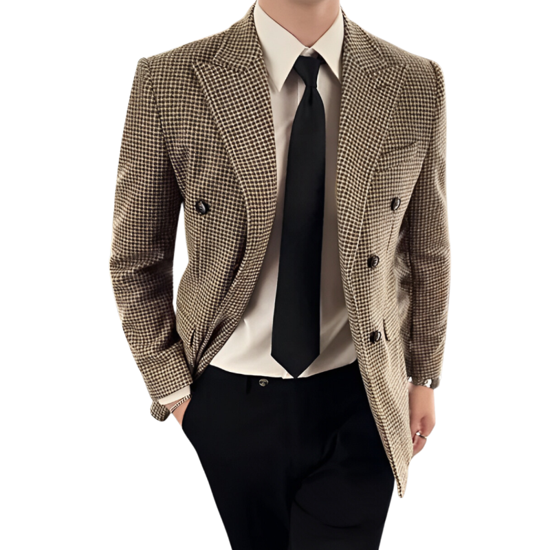 Veste Homme Style Britannique, Veste Croisée Élégante, Veste Homme Hiver Slim Fit, Blazer Homme Luxe, Veste Formelle pour Homme









