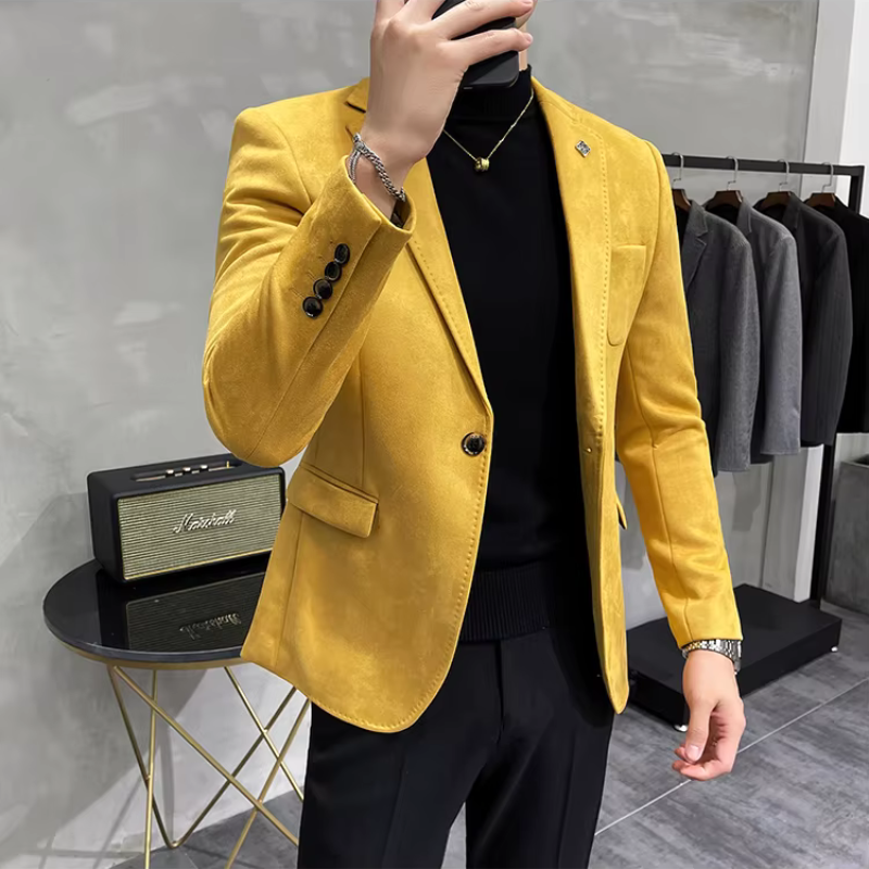 veste homme velours, veste homme style anglais, veste homme élégante, veste homme bouton unique, blazer homme toutes saisons