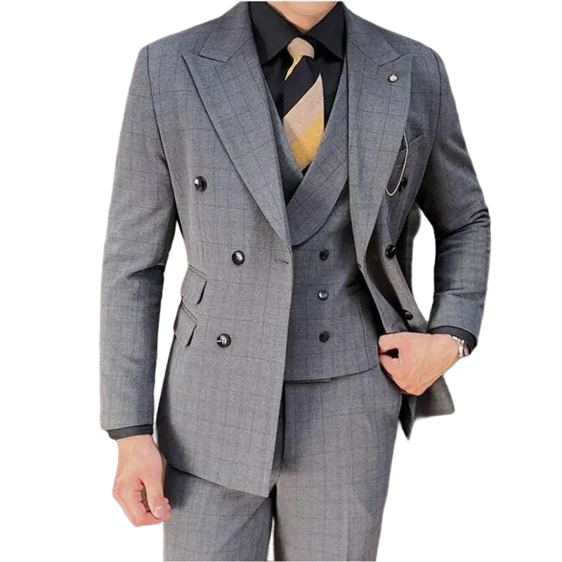 Costume Maximus, Costume Homme Croisé à Carreaux, Costume Homme Croisé, Costume Homme Complet, Costume Homme, Costume Croisé, Costume Carreaux, Costume