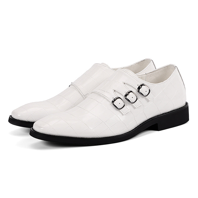 chaussure monk strap homme, chaussure homme à boucles, chaussure homme motifs croco, chaussure de ville élégante, chaussure homme bout pointu