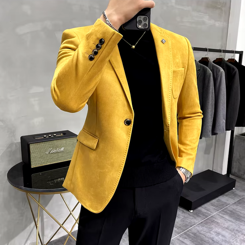 veste homme velours, veste homme style anglais, veste homme élégante, veste homme bouton unique, blazer homme toutes saisons