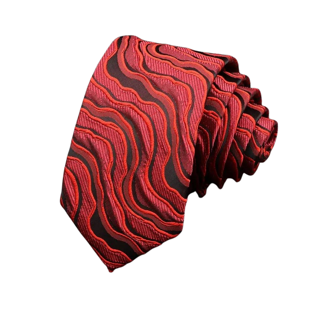 cravate imprimée de luxe, cravate en polyester premium, accessoire homme sophistiqué, cravate motif exclusif, cravate élégante pour homme