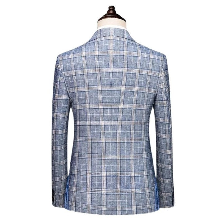 Costume Homme à Carreaux, Costume Homme Slim Fit, Costume Homme Croisé, Costume Homme Bleu Clair, Costume Croisé, Costume 3 Pièces Slim Fit, Costume 3 Pièces