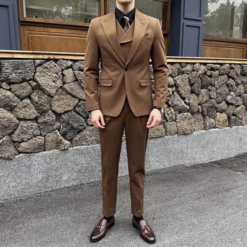 Costume Slim, Costume Homme Slim Fit, Costume Homme Complet, Costume Homme, Costume avec Gilet Croisé, Costume