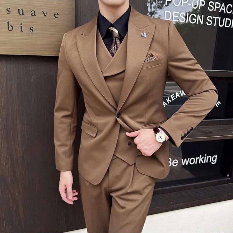 Costume Slim, Costume Homme Slim Fit, Costume Homme Complet, Costume Homme, Costume avec Gilet Croisé, Costume