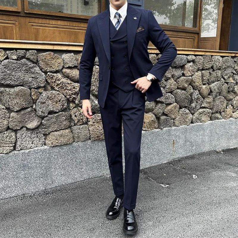 Costume Slim, Costume Homme Slim Fit, Costume Homme Complet, Costume Homme, Costume avec Gilet Croisé, Costume