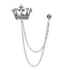 broche homme couronne, broche costume chaîne, accessoire homme luxe, broche élégante, bijou homme royal