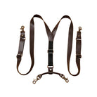  bretelles homme vintage, bretelles café, accessoire rétro homme, bretelles en cuir PU, bretelles élégantes