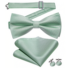 nœud papillon vert menthe, coffret nœud papillon, accessoire homme moderne, boutons de manchette, nœud papillon en soie