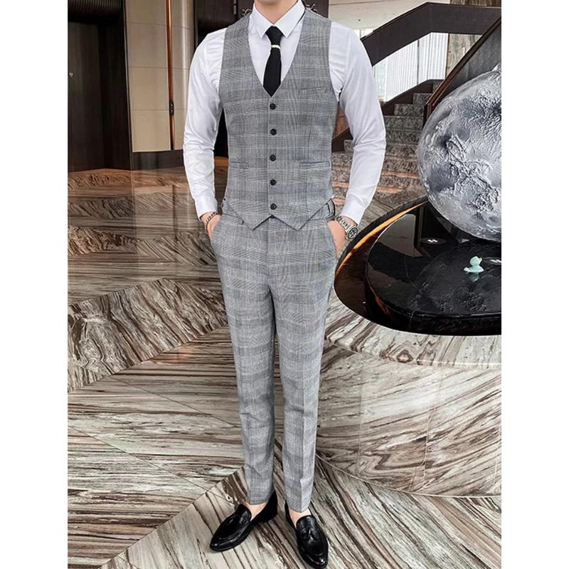 Costume 3 Pièces à Carreaux Slim Fit, Costume 3 Pièces à Carreaux, Costume 3 Pièces Slim Fit, Costume 3 Pièces Moderne, Costume 3 Pièces Complet, Costume 3 Pièces Classique, Costume 3 Pièces