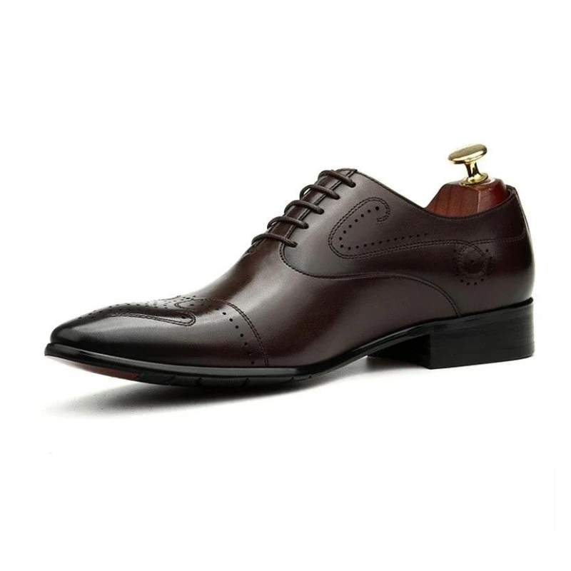 chaussure richelieu homme, chaussure homme perforée, chaussure de ville marron, chaussure formelle originale, chaussure homme bout pointu