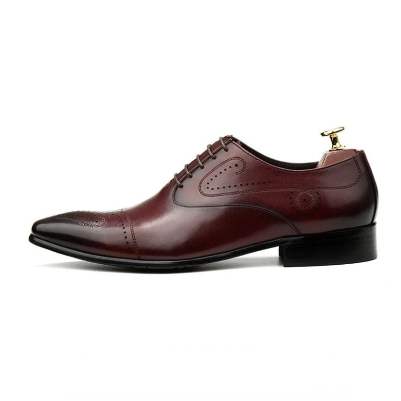 chaussure richelieu homme, chaussure homme perforée, chaussure de ville marron, chaussure formelle originale, chaussure homme bout pointu