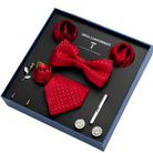 coffret cravate homme, ensemble accessoires masculins, coffret cadeau gentleman, cravate élégante, boutons de manchette