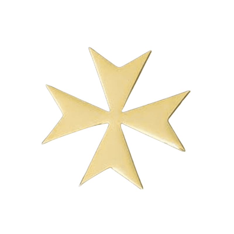 broche homme, broche croix de malte, accessoire costume, broche élégante, broche formelle