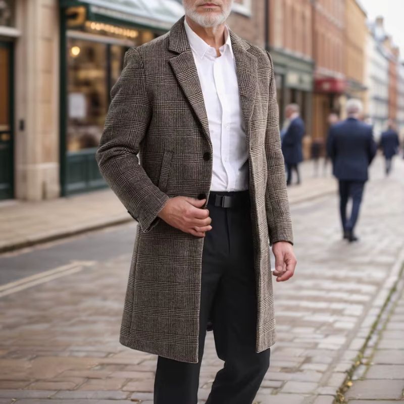 Manteau Homme à Carreaux, manteau à carreaux pour homme, manteau, manteau pour homme, manteau long pour homme

