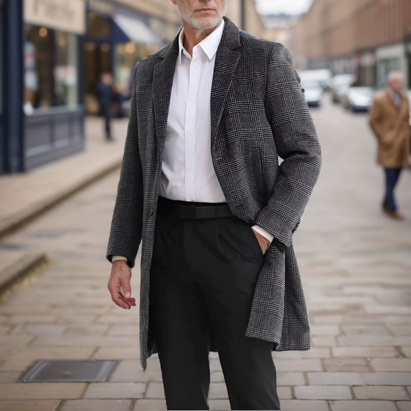 Manteau Homme à Carreaux, manteau à carreaux pour homme, manteau, manteau pour homme, manteau long pour homme

