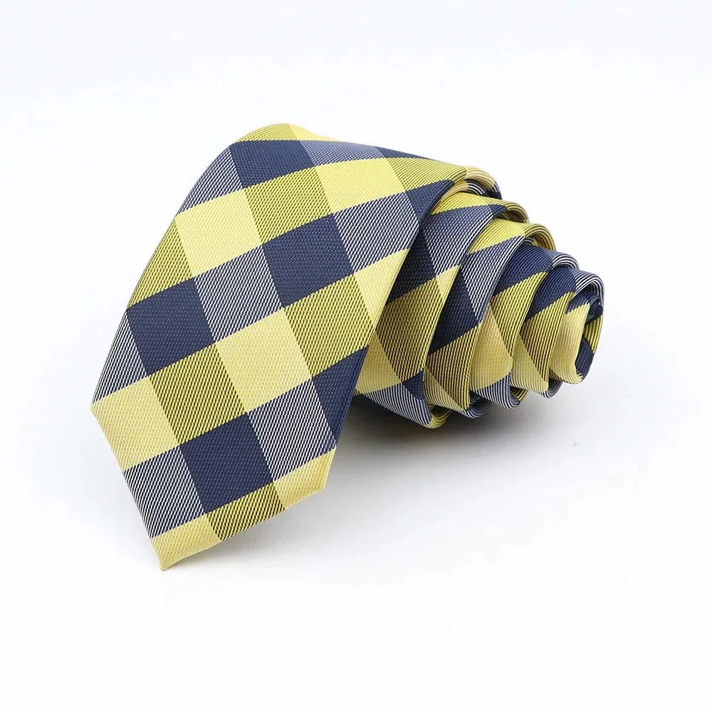 cravate à carreaux, cravate en polyester, accessoire homme élégant, cravate pour occasions spéciales, cravate polyvalente