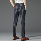 pantalon homme rayé, pantalon habillé premium, pantalon homme slim, pantalon homme élégant, pantalon de bureau homme