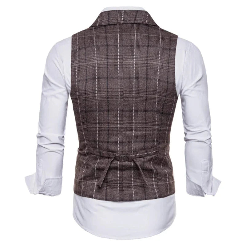 gilet homme carreaux, gilet homme élégant, gilet homme casual chic, veste sans manches homme, gilet homme coton