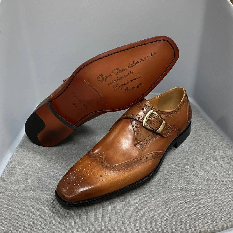 chaussure homme italienne, chaussure en cuir homme, chaussure de ville luxe, chaussure à boucle homme, chaussure formelle élégante
