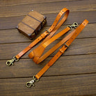 bretelles homme cuir, bretelles marron clair, accessoire élégant homme, bretelles cuir véritable, bretelles polyvalentes
