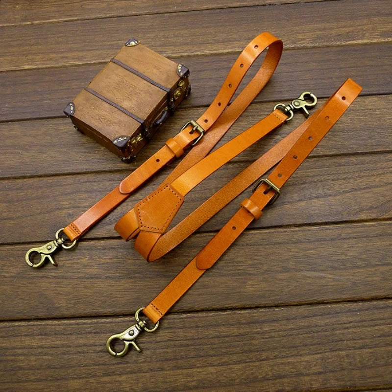 bretelles homme cuir, bretelles marron clair, accessoire élégant homme, bretelles cuir véritable, bretelles polyvalentes