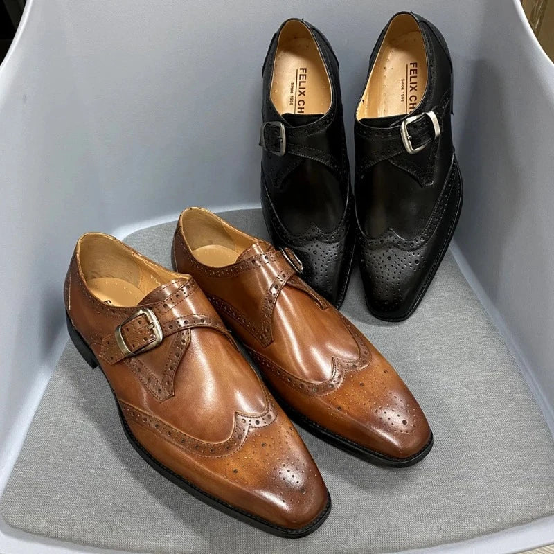 chaussure homme italienne, chaussure en cuir homme, chaussure de ville luxe, chaussure à boucle homme, chaussure formelle élégante