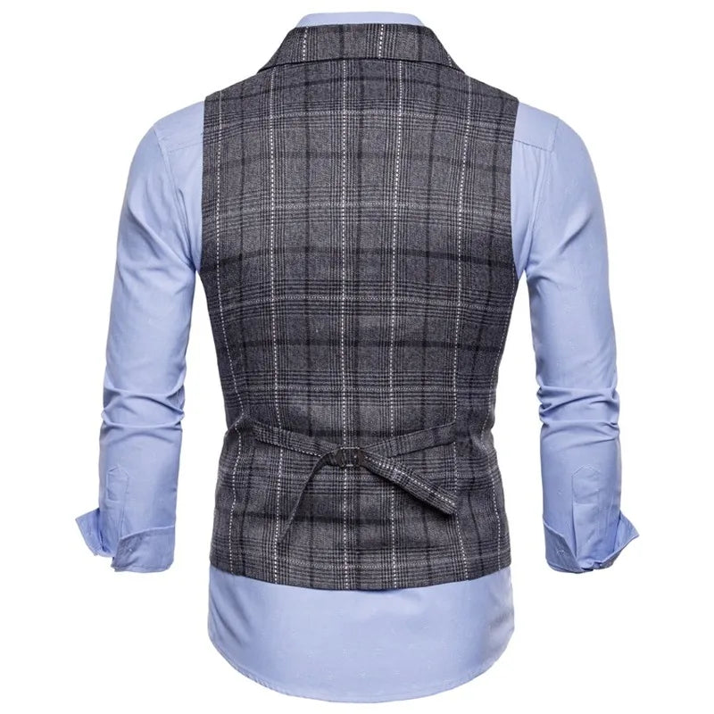 gilet homme carreaux, gilet homme élégant, gilet homme casual chic, veste sans manches homme, gilet homme coton