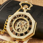 Montre pour homme, Montre luxueuse, Montre de luxe, Montre de poche vintage, Montre de poche argentée, Montre de poche mécanique classique, Montre de poche hexagonale