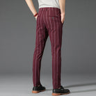 pantalon homme rayé, pantalon habillé premium, pantalon homme slim, pantalon homme élégant, pantalon de bureau homme