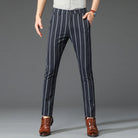 pantalon homme rayé, pantalon habillé premium, pantalon homme slim, pantalon homme élégant, pantalon de bureau homme
