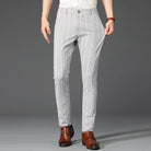 pantalon homme rayé, pantalon habillé premium, pantalon homme slim, pantalon homme élégant, pantalon de bureau homme
