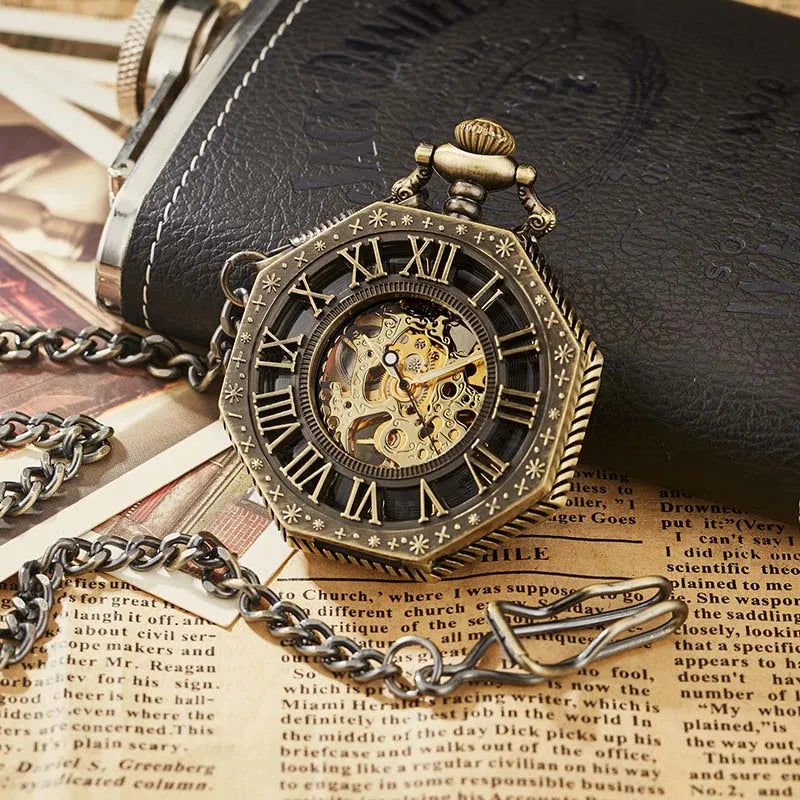Montre pour homme, Montre luxueuse, Montre de luxe, Montre de poche vintage, Montre de poche argentée, Montre de poche mécanique classique, Montre de poche hexagonale