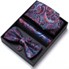 coffret cravate nœud papillon, ensemble cravate imprimée, accessoire homme de luxe, boutons de manchette en soie, coffret cadeau pour homme