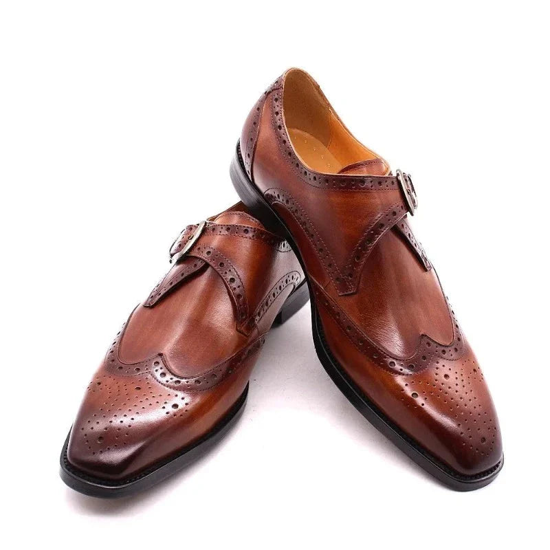 chaussure homme italienne, chaussure en cuir homme, chaussure de ville luxe, chaussure à boucle homme, chaussure formelle élégante