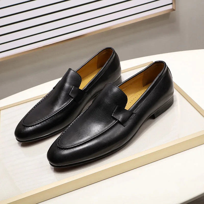 mocassin homme cuir, mocassin minimaliste, mocassin en cuir véritable, mocassin confortable, mocassin casual chic