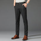 pantalon homme rayé, pantalon habillé premium, pantalon homme slim, pantalon homme élégant, pantalon de bureau homme