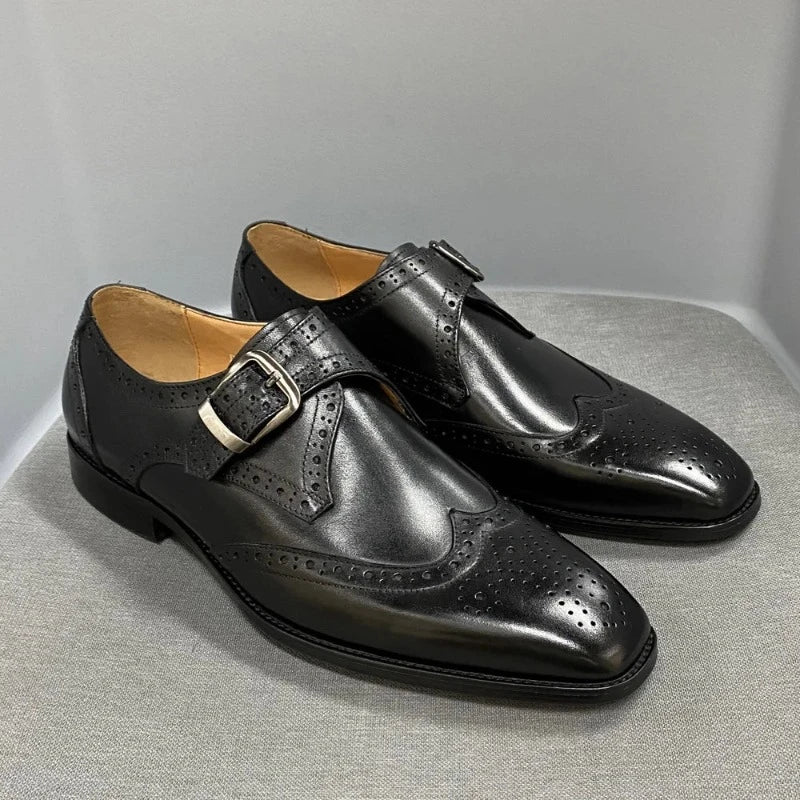chaussure homme italienne, chaussure en cuir homme, chaussure de ville luxe, chaussure à boucle homme, chaussure formelle élégante