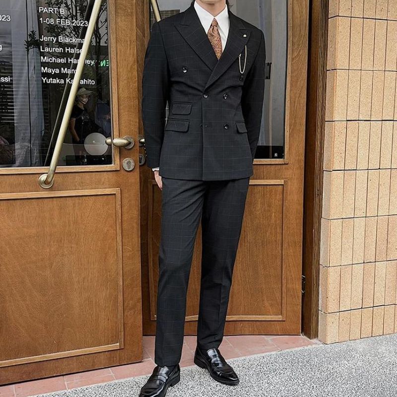 Costume Maximus, Costume Homme Croisé à Carreaux, Costume Homme Croisé, Costume Homme Complet, Costume Homme, Costume Croisé, Costume Carreaux, Costume