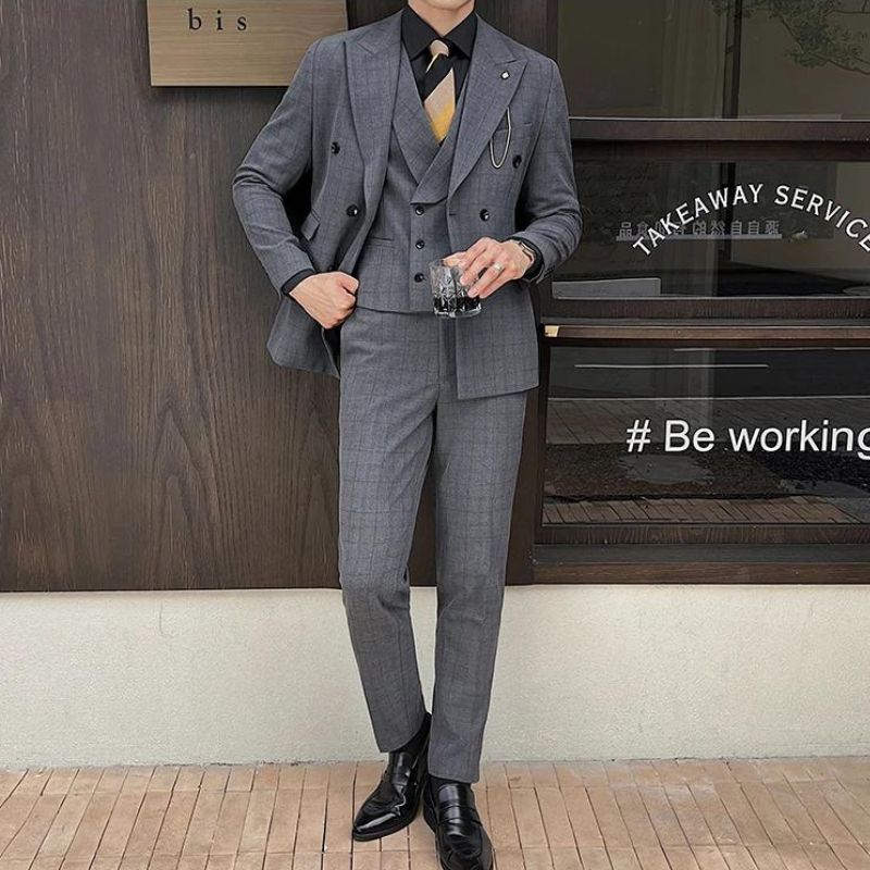 Costume Maximus, Costume Homme Croisé à Carreaux, Costume Homme Croisé, Costume Homme Complet, Costume Homme, Costume Croisé, Costume Carreaux, Costume