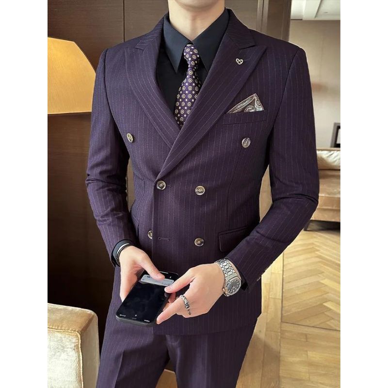 Costume Homme Slim Fit, Costume Homme Moderne, Costume Homme Rayé, Costume Homme Complet, Costume Homme