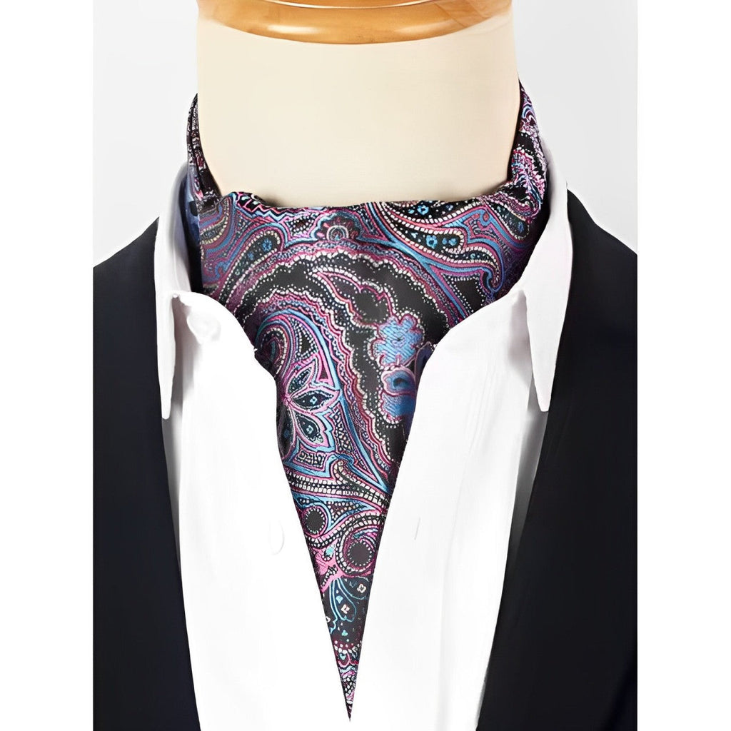 cravate ascot homme, ascot imprimé luxe, accessoire masculin élégant, cravate ascot en polyester, cravate ascot sophistiquée